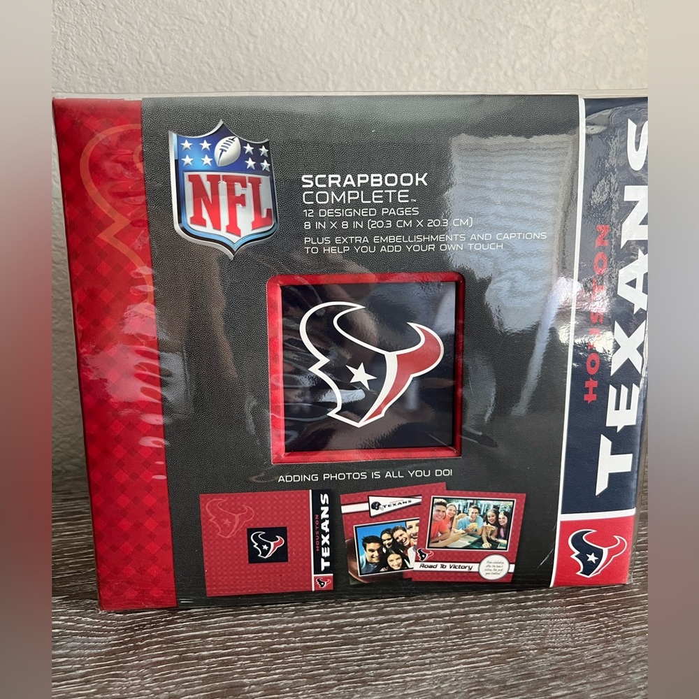 NEW NFL Houston Texans football complete 8x8 pre-designed Scrapbook & stickers